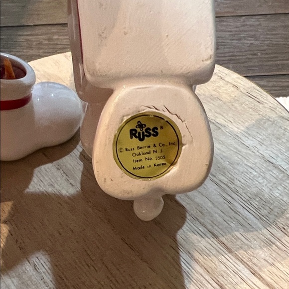 RUSS White Bear Candle Holders with Red Accents - Picture 2 of 15